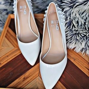 White Patent Leather Detailed stilletos